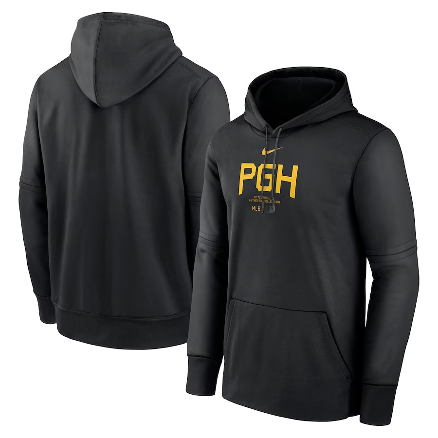 Men's Pittsburgh Pirates Black 2024 Collection Practice Performance Pullover Hoodie